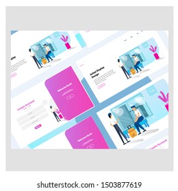 Set of website template designs. Vector illustration concepts of web page design for website and mobile website development. Easy to edit and customize.
