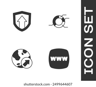 Set Website template, Financial growth,  and Pie chart infographic icon. Vector