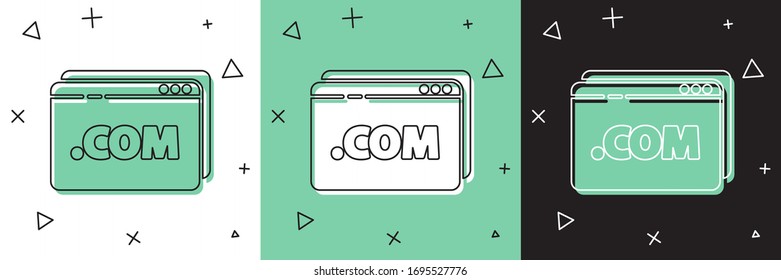 Set Website template icon isolated on white and green, black background. Internet communication protocol.  Vector Illustration