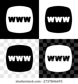 Set Website template icon isolated on black and white, transparent background. Internet communication protocol.  Vector