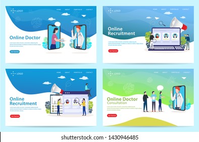 set of website template, vector illustration, can use for, landing page, template, ui, web, mobile app, poster, banner, flyer