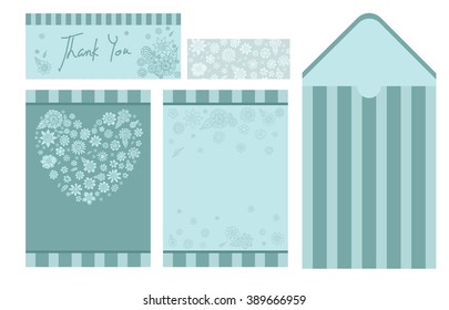 Set of Wedding Card with Flower Concept, Floral, Decorative Vector Templates. Can be used as Greeting Card, Wedding Illustration.