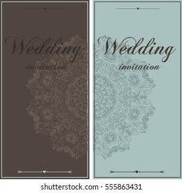 Set of wedding card flyer pages ornament illustration concept. Vintage art traditional wedding invitation elements. Vector decorative retro greeting card or invitation design.