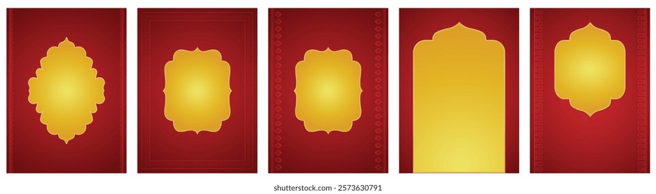Set of wedding card vector design