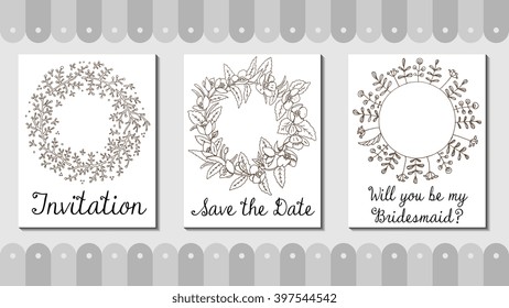 Set of wedding cards