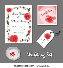 Set of wedding cards, Mother's Day, birthday, Valentine's Day