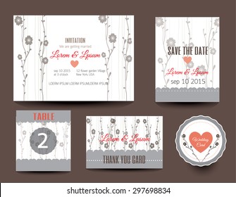 Set of wedding cards. Save the date.vector

