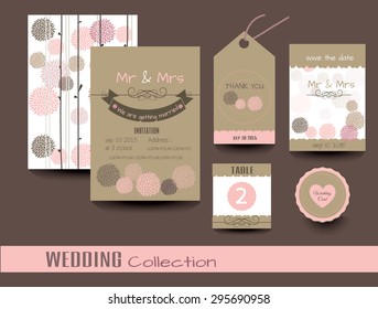 Set of wedding cards.Save the date.vector