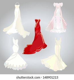set of wedding dresses