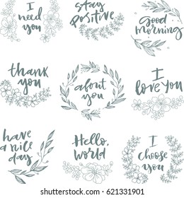 Set of Wedding elements. For invitation or logo, design