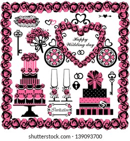 Set of Wedding Elements, Vector Version