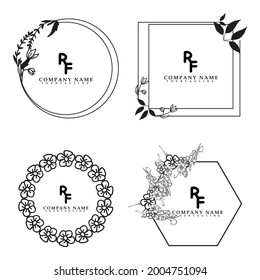 set wedding flower with letter logo
