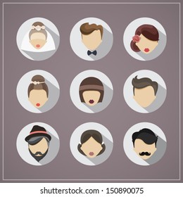 Set of wedding icons