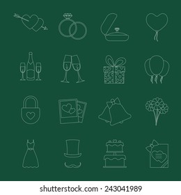 Set of wedding icons