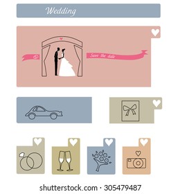 Set of wedding icons