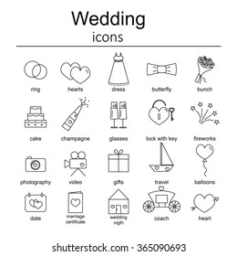 Set of wedding icons.