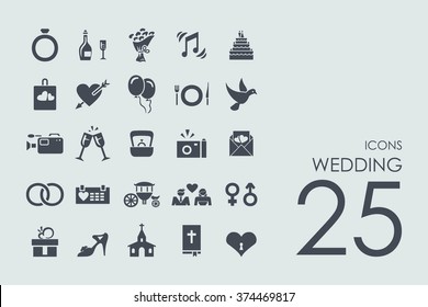 Set of wedding icons