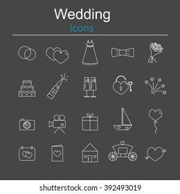 Set of wedding icons.