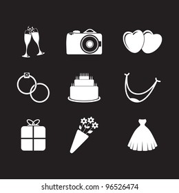 set of wedding icons