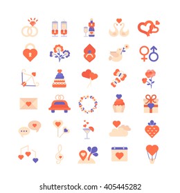 Set of wedding icons vector