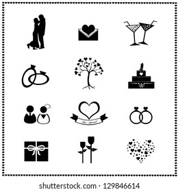 Set of wedding icons, Vector illustration