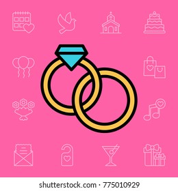 Set of wedding icons. Vector illustration