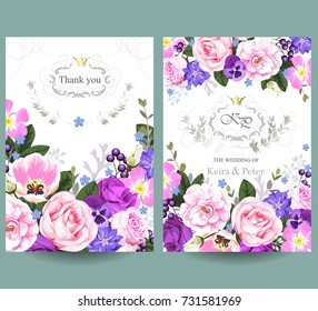 Set of wedding invitation