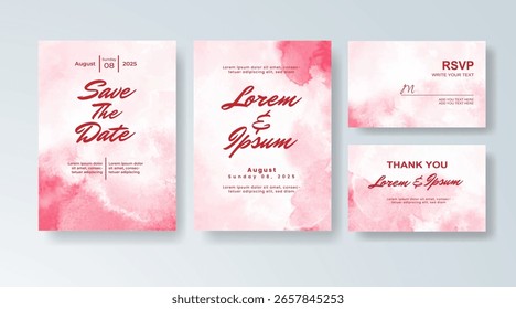 Set Hochzeitseinladung mit abstraktem Spritzwasser