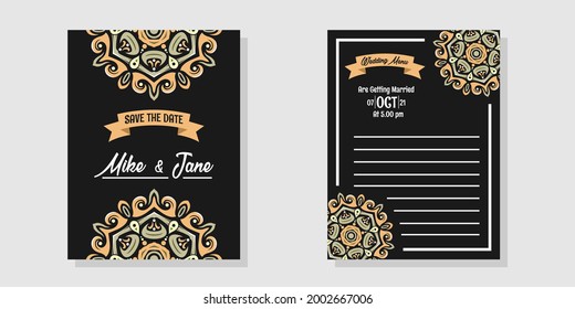 set of wedding invitation with beautiful colours,
File EPS.