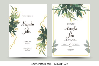 set of wedding invitation card