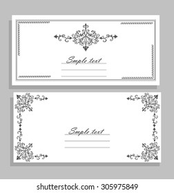 Set of wedding invitation card.