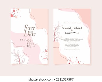 Set of wedding invitation card template design. Vector decorative design background.