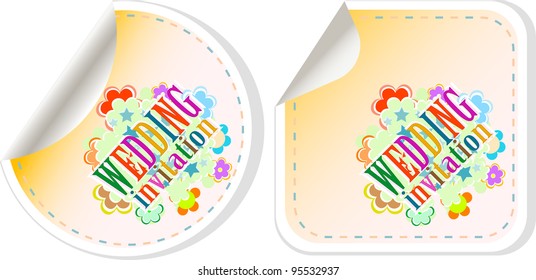 set of Wedding invitation card template. vector