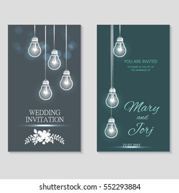 Set of wedding Invitation card, vector