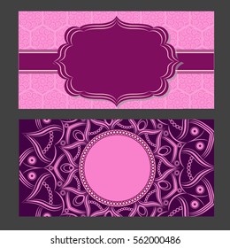 set of Wedding invitation or card . Vintage vector.