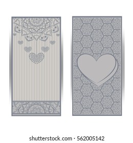 set of Wedding invitation or card . Vintage vector.