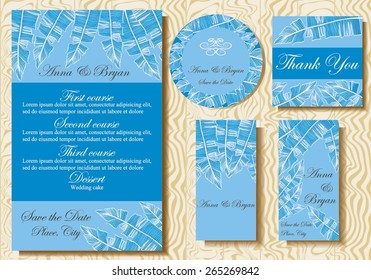 Set of wedding invitation cards