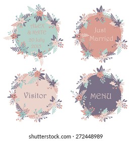 Set wedding invitation cards.
