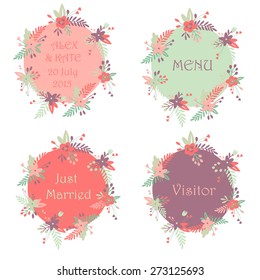 Set wedding invitation cards.