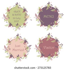 Set wedding invitation cards.