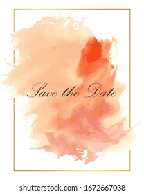 set of wedding invitation card,tree branch,watercolors concept. Elegant classic shape and Border in white background. Watercolor texture
