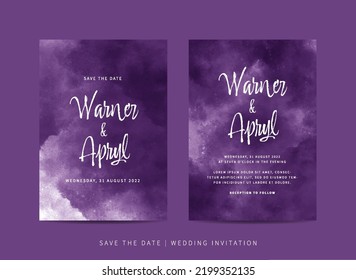 Set von Hochzeitseinladung mit abstrakter Wasserfarbe