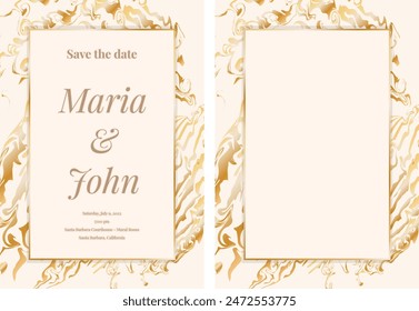 Set.  Plantilla de invitación de Boda. Invitación de Boda con rayas abstractas. 