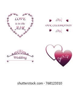 Set of wedding invitation vintage design elements, designers toolkit