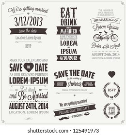 Free Vector  Vintage save the date lettering set