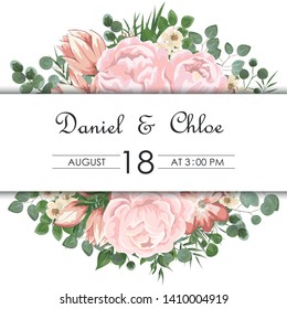 set of wedding invitations with Calla flowers and green leaves. rsvp is a modern art design. natural, Botanical, elegant vector illustration
