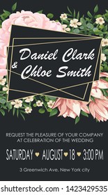 set of wedding invitations with Calla flowers and green leaves. rsvp is a modern art design. natural, Botanical, elegant vector illustration
