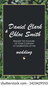 set of wedding invitations with Calla flowers and green leaves. rsvp is a modern art design. natural, Botanical, elegant vector illustration
