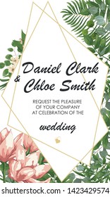 set of wedding invitations with Calla flowers and green leaves. rsvp is a modern art design. natural, Botanical, elegant vector illustration
