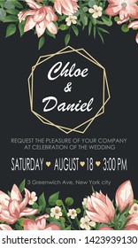 set of wedding invitations with Calla flowers and green leaves. rsvp is a modern art design. natural, Botanical, elegant vector illustration

